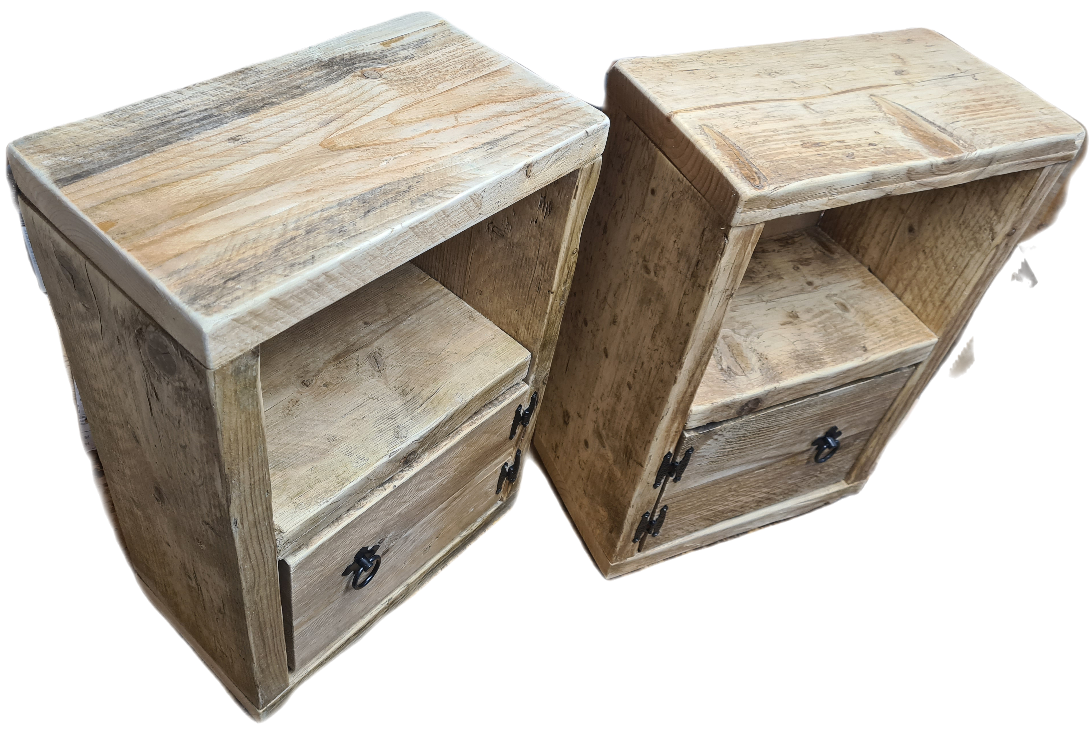 Rustic handcrafted Reclaimed Bedside Cabinet (Pair)
