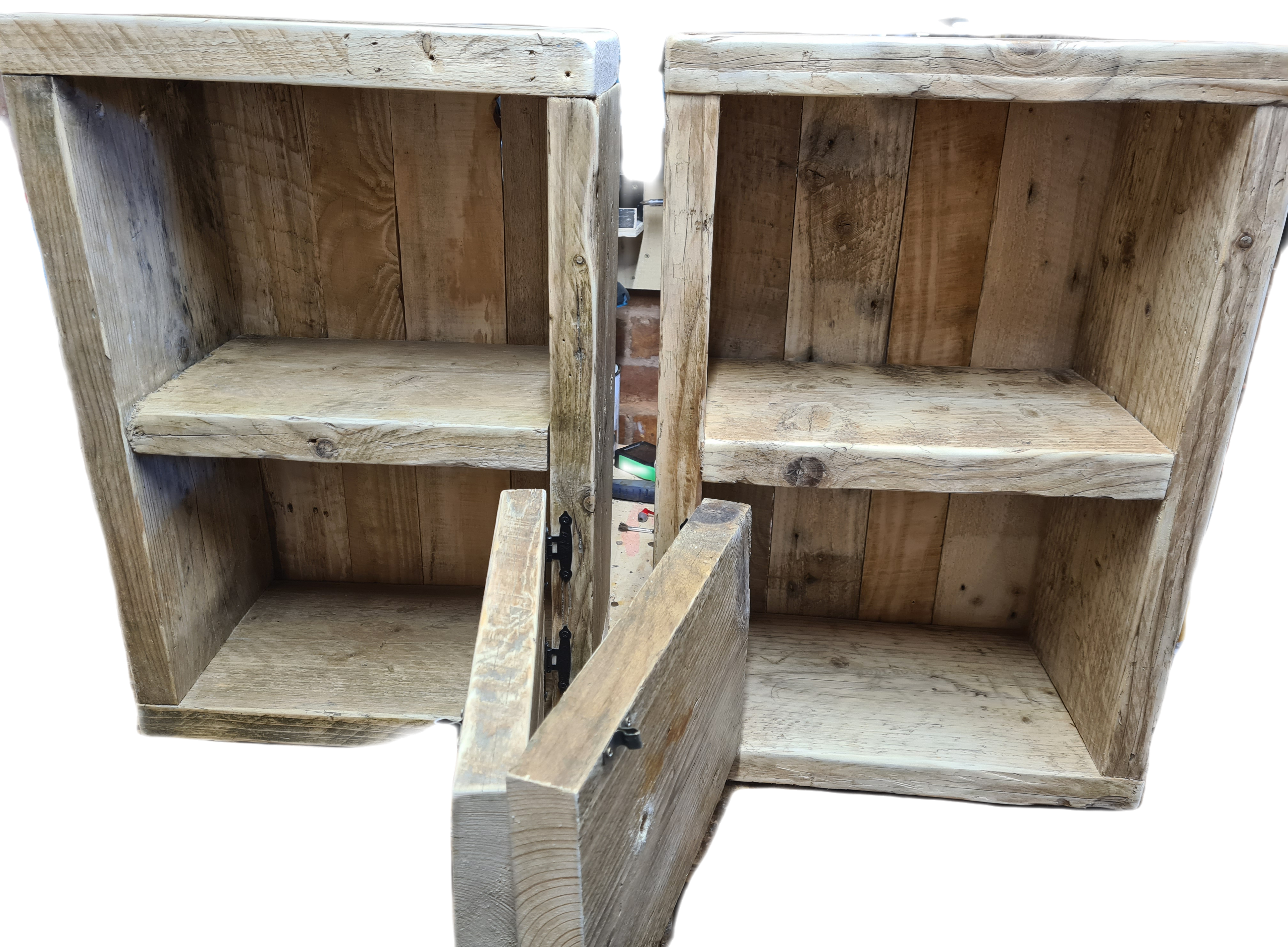 Rustic handcrafted Reclaimed Bedside Cabinet (Pair)
