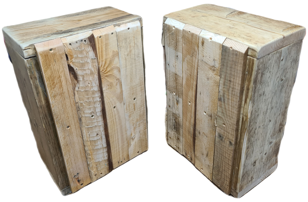 Rustic handcrafted Reclaimed Bedside Cabinet (Pair)