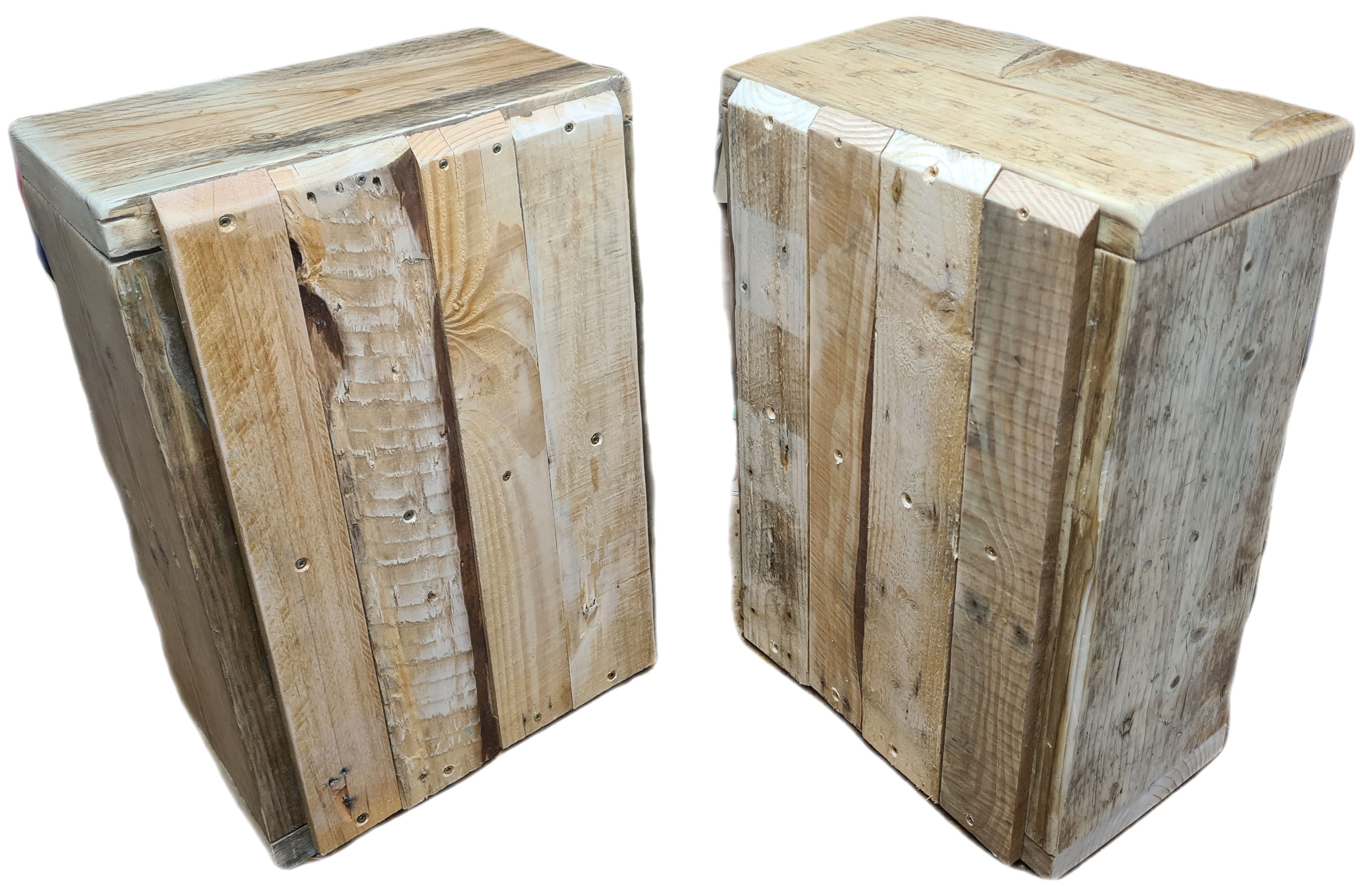 Rustic handcrafted Reclaimed Bedside Cabinet (Pair)