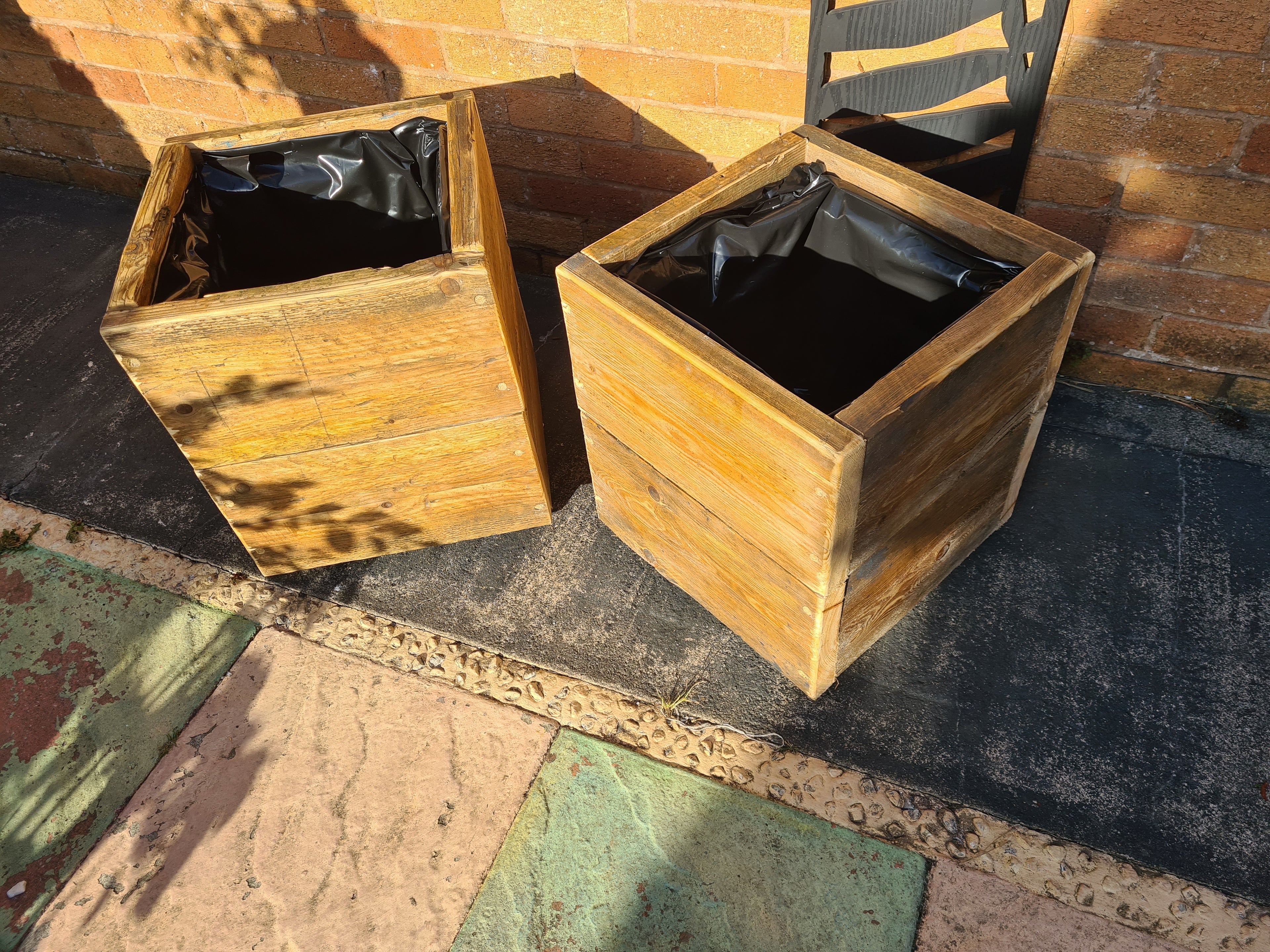 premium cube planters, heavy duty scaffboard (35mm thick, solid wood)