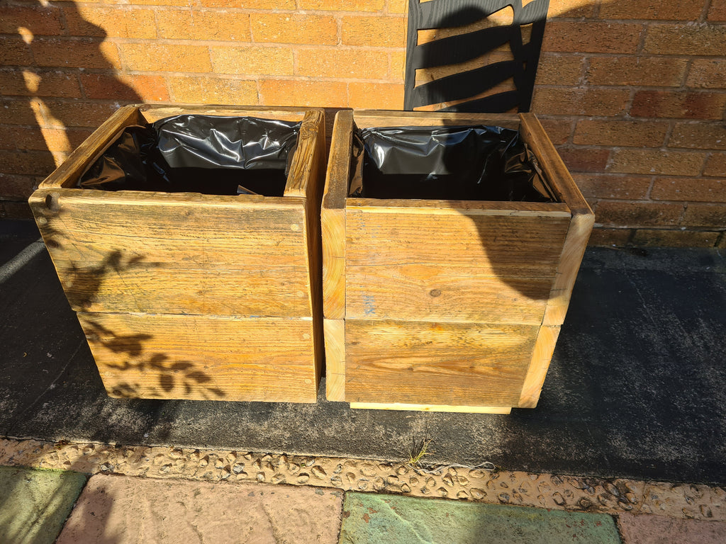 premium cube planters, heavy duty scaffboard (35mm thick, solid wood)