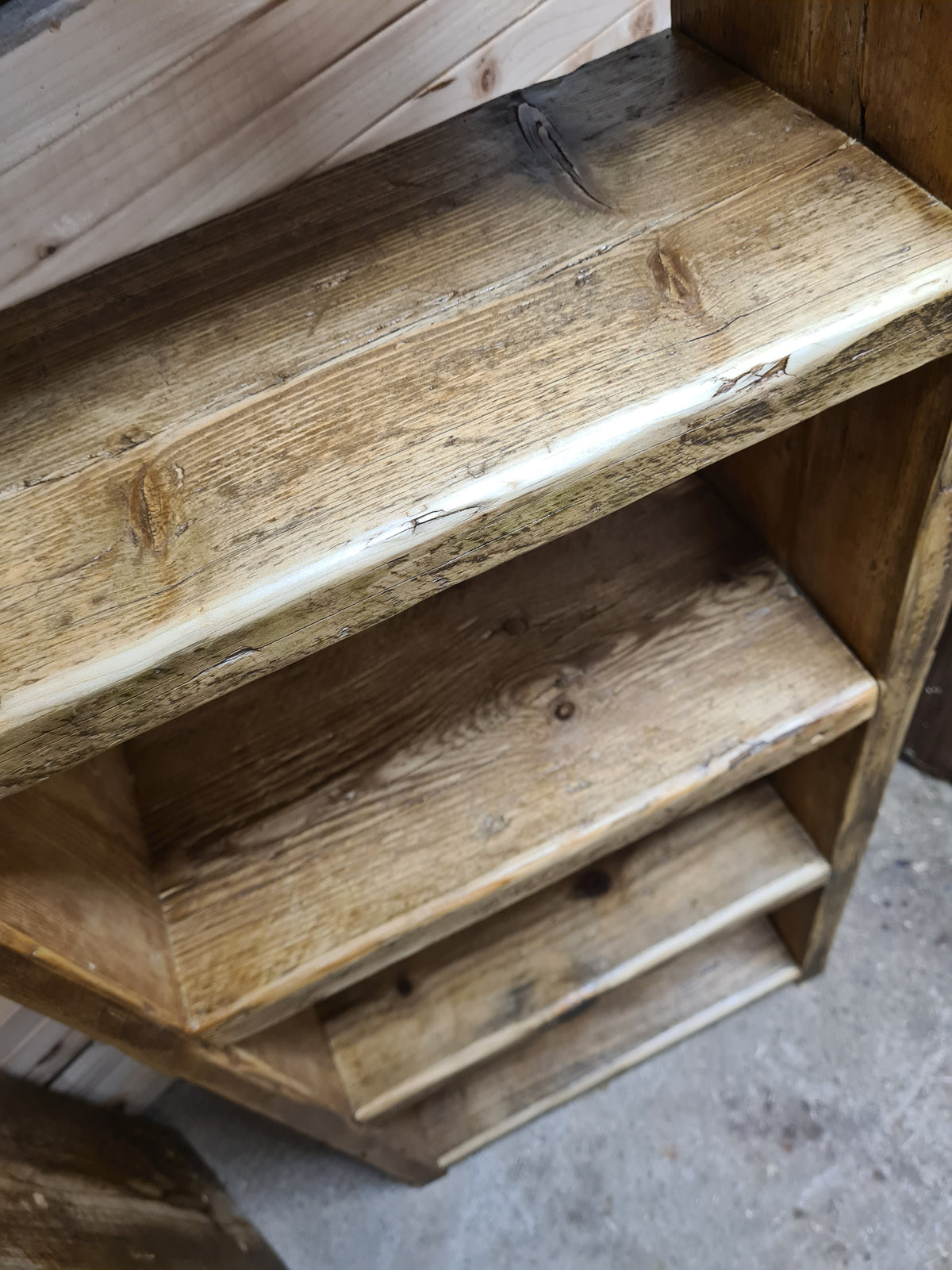 Rustic reclaimed Scaffold Board Bookcase -solid wood, premium finish