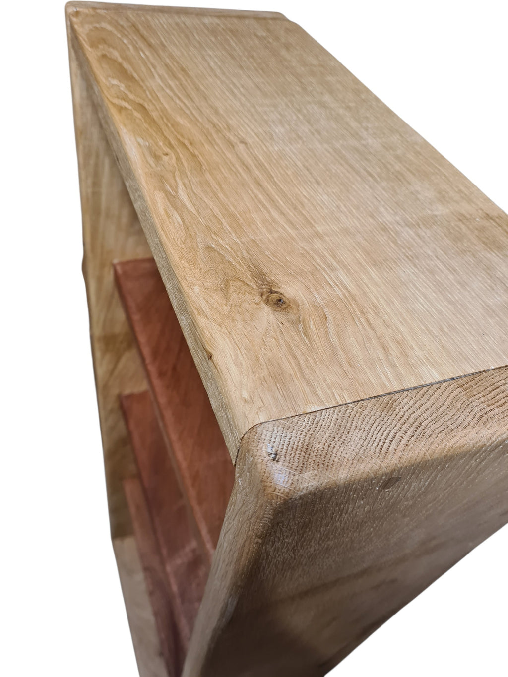 Handcrafted Bookcase 100% Solid Oak & Sapele | 27mm thick Bookshelf, Narrow