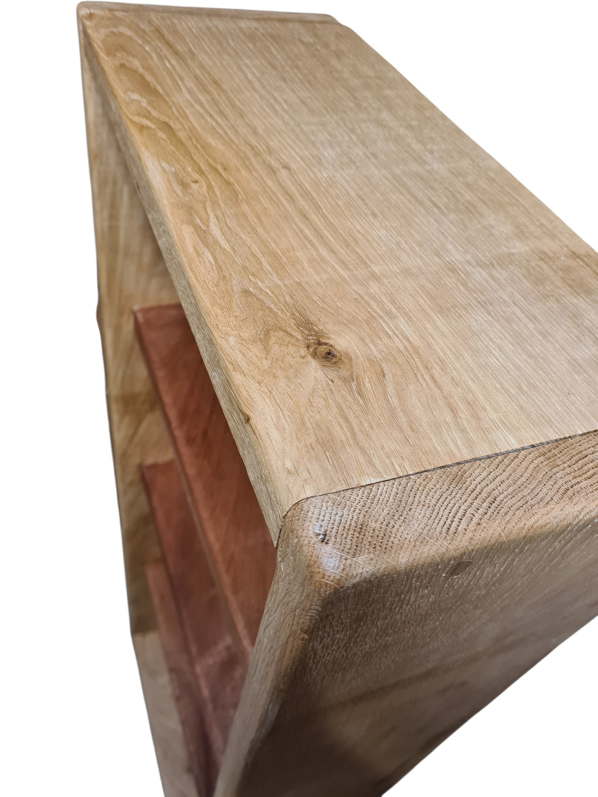 Handcrafted Bookcase 100% Solid Oak & Sapele | 27mm thick Bookshelf, Narrow