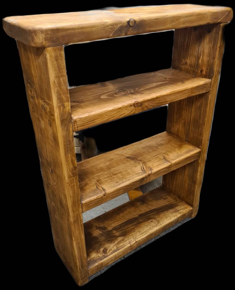 The Hallway Hero: Slim Graduated Console, 3 in one, Shoe Rack & Bookcase | sustainable 45mm thick Boards, Furniture in Osmo Amber | Space Saving Entryway Storage