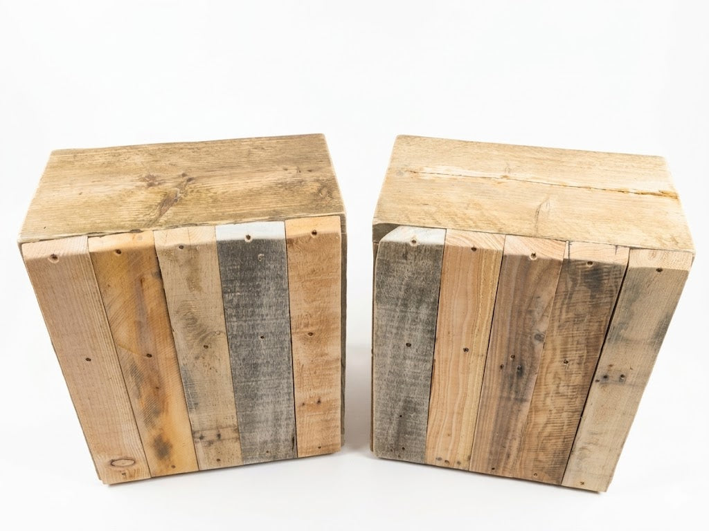 Rustic handcrafted Reclaimed Bedside Cabinet (Pair)