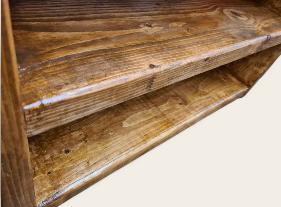 Rustic Shoe Rack Bench (45MM Thick Solid wood ), Osmo Poly X, Handcrafted Pine Furniture