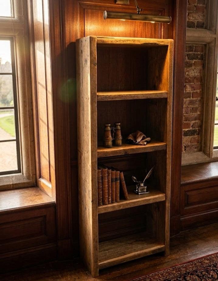 Rustic reclaimed Scaffold Board Bookcase -solid wood, premium finish