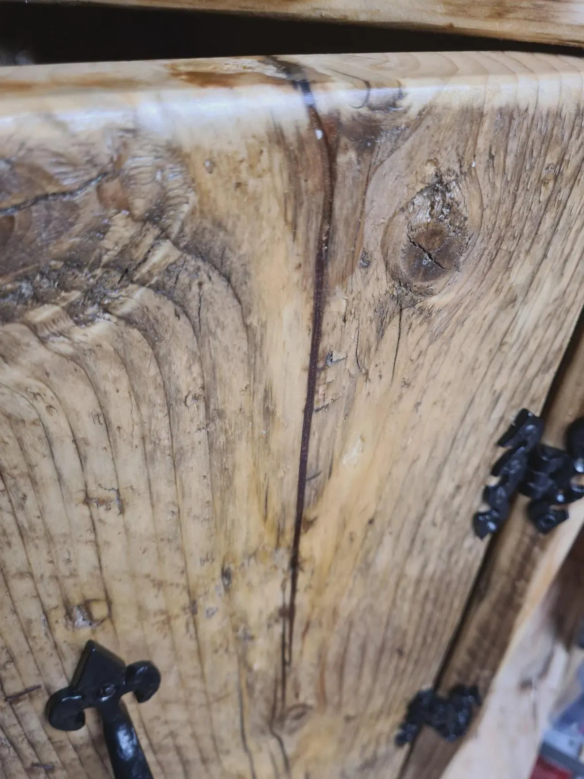 Unique Console/Hallway,Table-cabinet Kintsugi-Style Epoxy Joined Reclaimed Timber