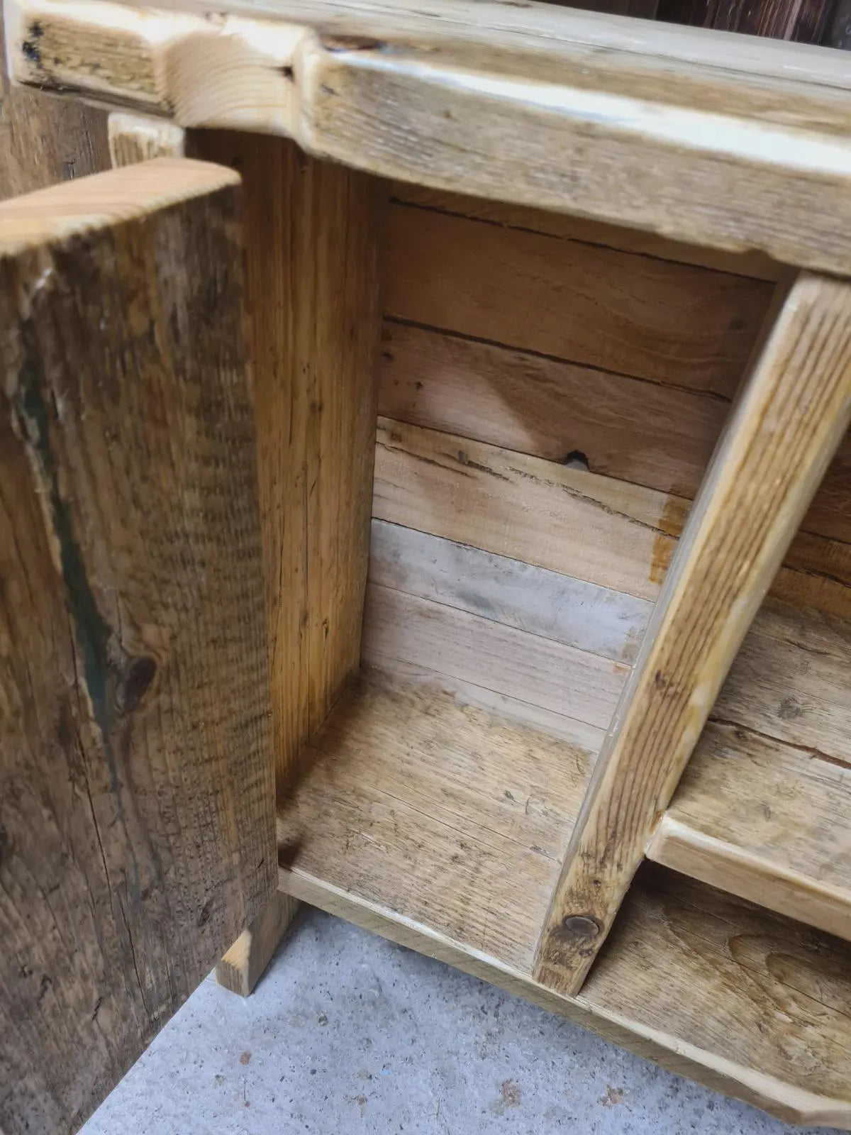 Unique Console/Hallway,Table-cabinet Kintsugi-Style Epoxy Joined Reclaimed Timber
