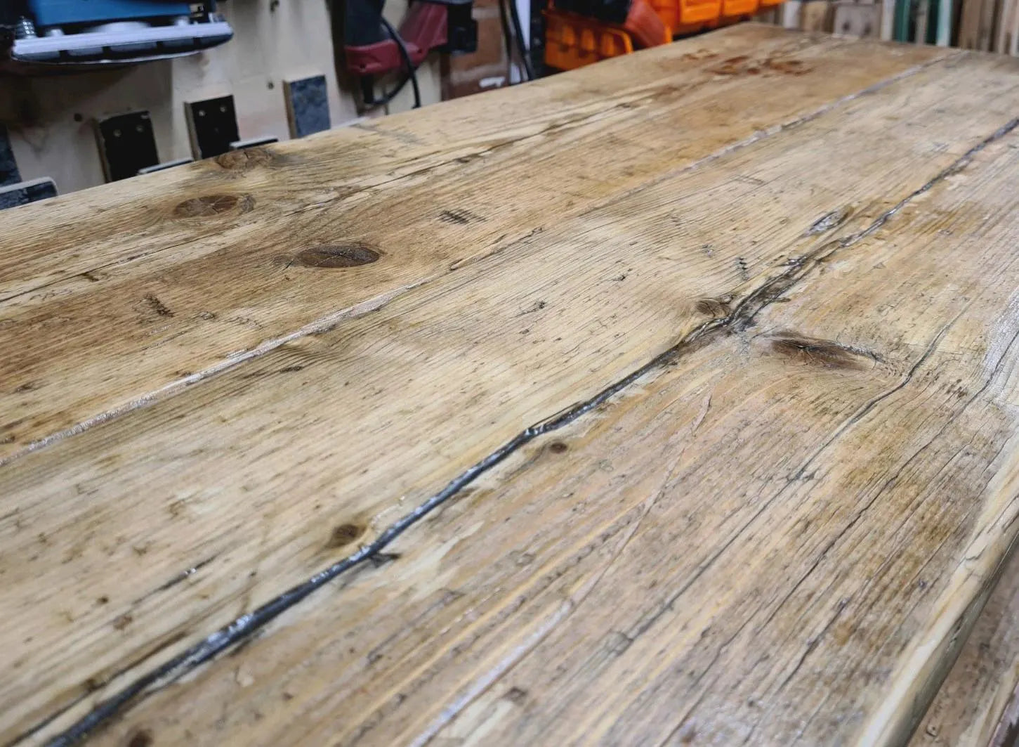 Rustic Coffe Table,Osmo PolyX, Reclaimed Timber, Kintsugi-Style Epoxy, Solid Wood