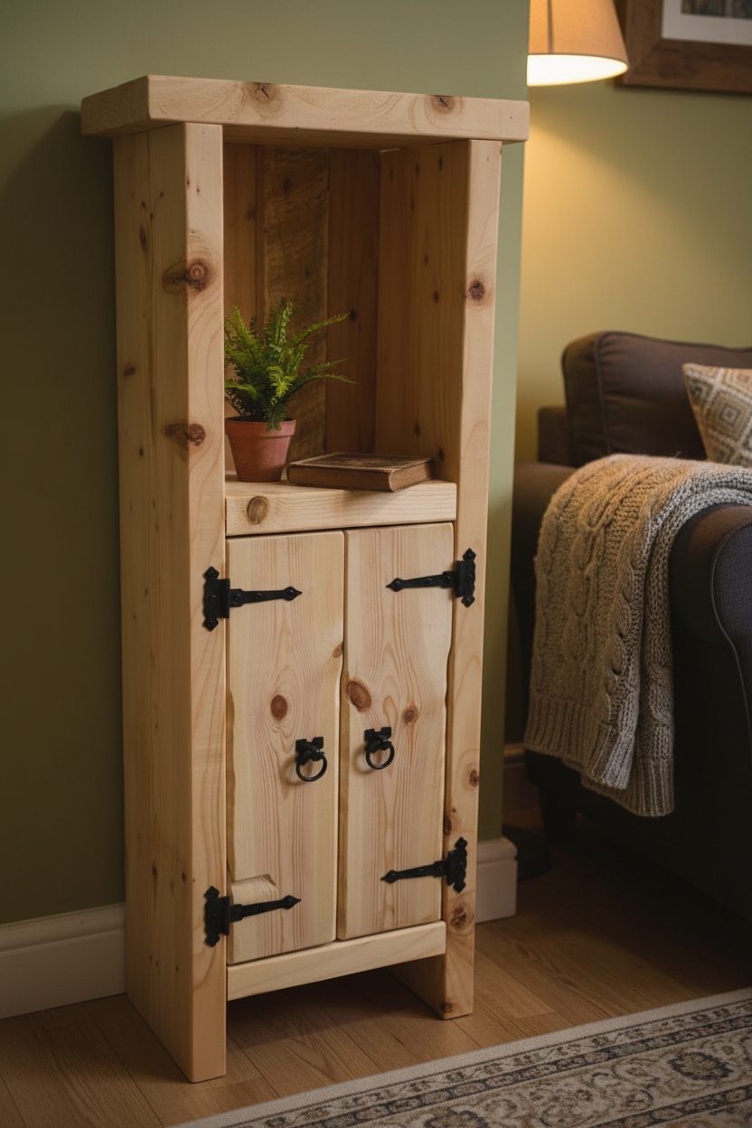 Rustic reclaimed Timber Tower Cabinet, solid Wood,storage,farmhouse
