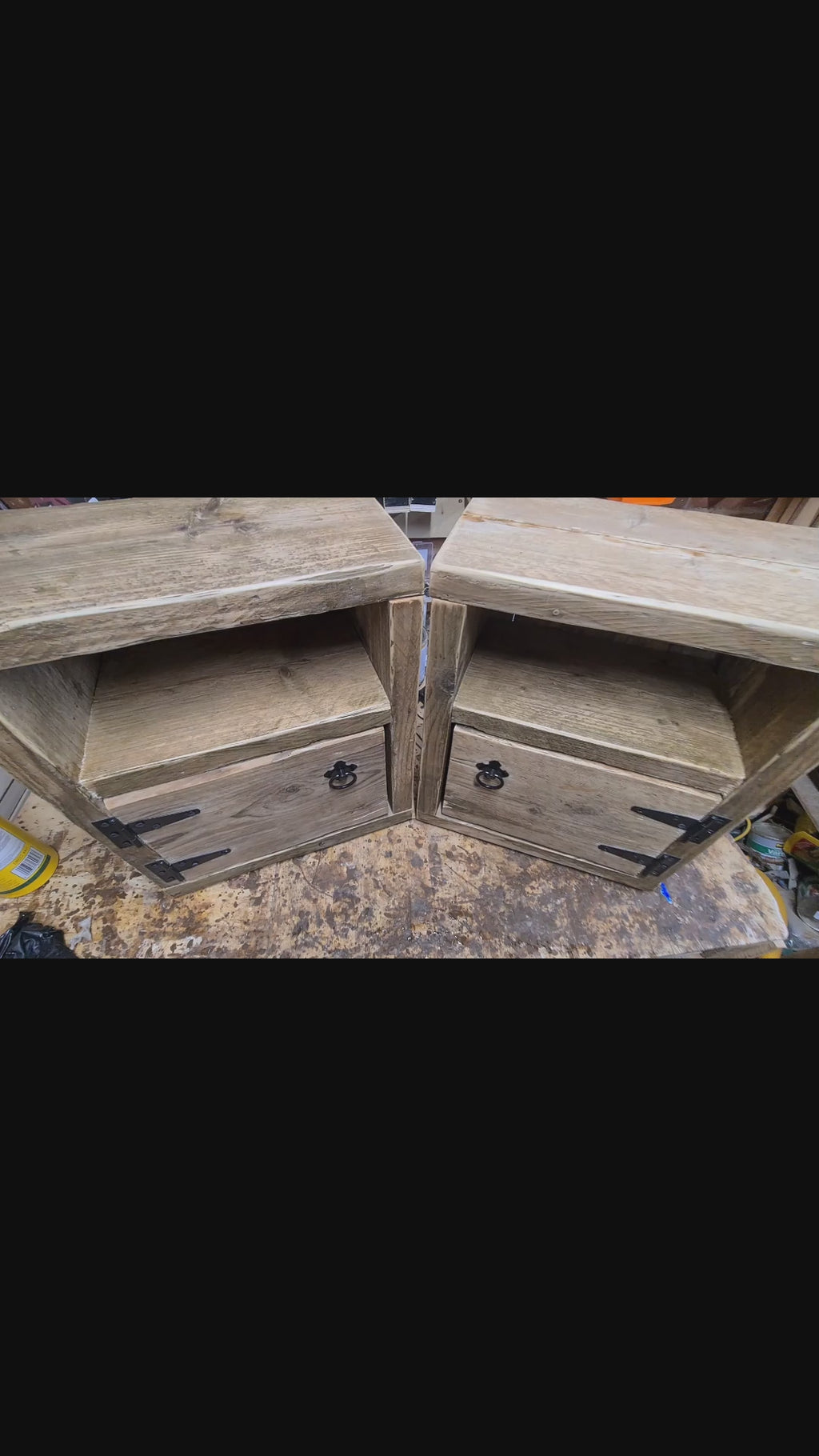 Rustic handcrafted Reclaimed Bedside Cabinet (Pair)
