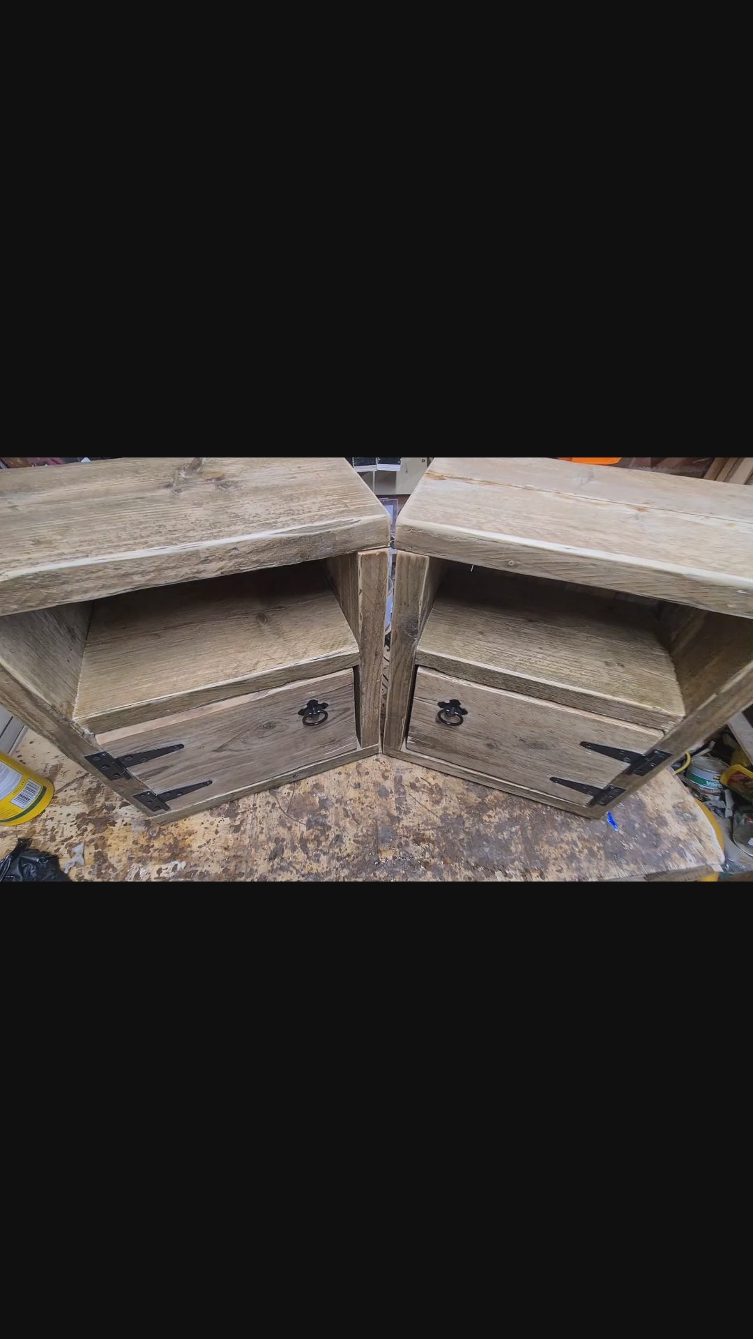 Rustic handcrafted Reclaimed Bedside Cabinet (Pair)