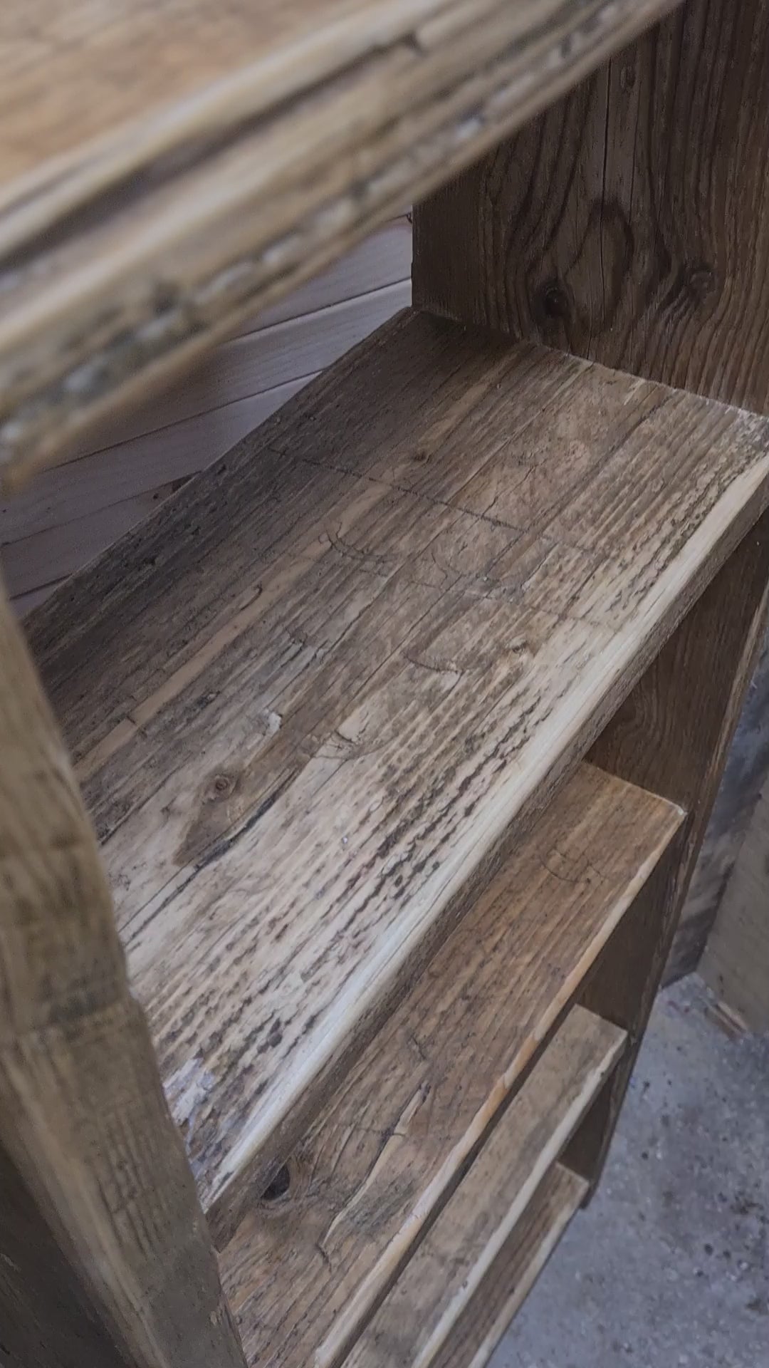 Rustic reclaimed Scaffold Board Bookcase -solid wood, premium finish