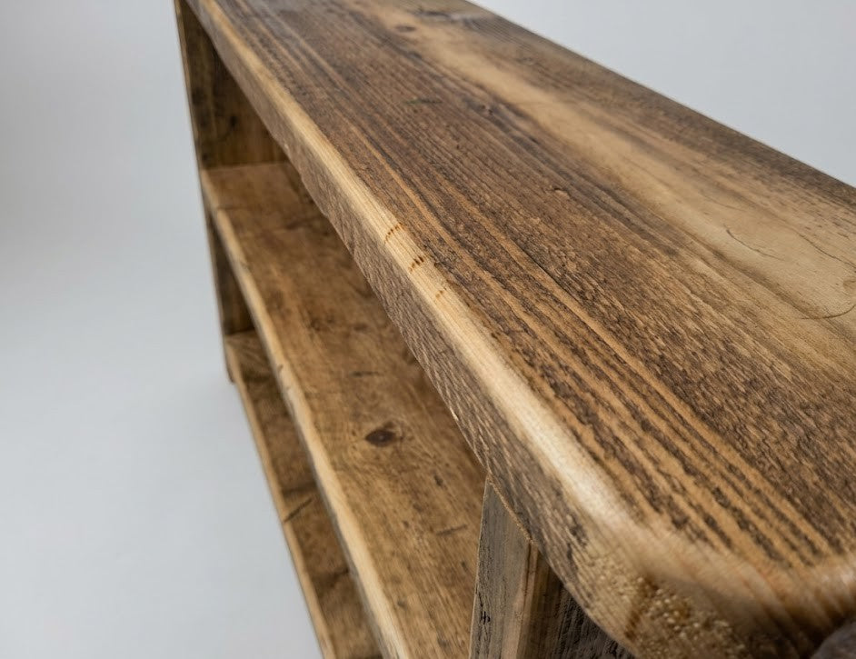 Rustic Shoe Rack Bench (45MM Thick Solid wood ), Osmo Poly X, Handcrafted Pine Furniture